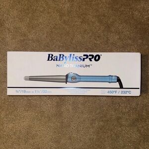 BaBylissPRO Nano Titanium Tapered Curling Iron - Blue and Silver
